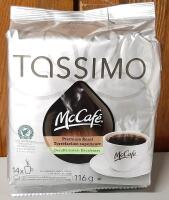 {bb jul 2025} McCaf&eacute; Tassimo Decaf Premium Roast Coffee Pods, 14 Discs, 116g, 100% Arabica, Rainforest Certified