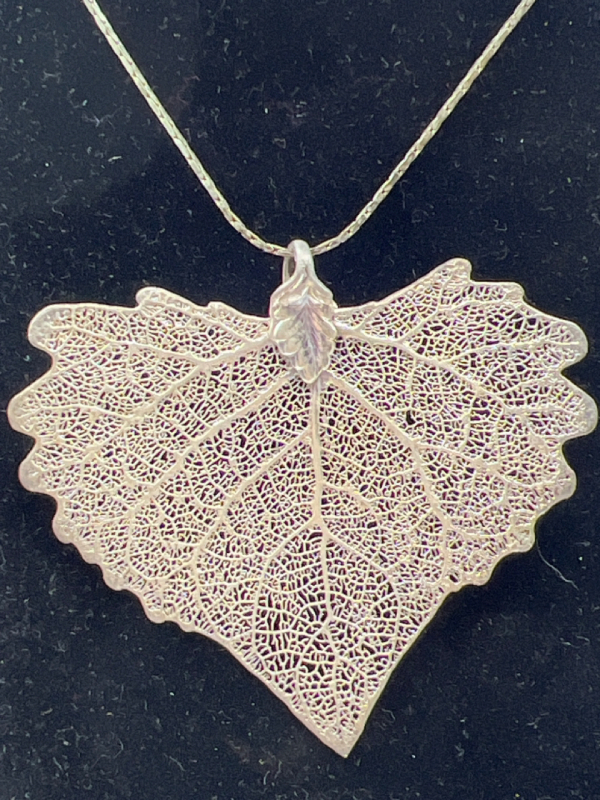 Vintage Large Filigree real Leaf and Chain