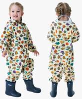 New sz XL (7-9yrs) Kids Rain Suit Girls Boys Rain Suit One Piece Raincoat Waterproof Rain Jacket Lightweight Hooded Jumpsuit