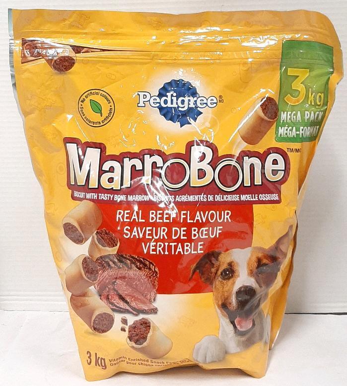 Pedigree Marrobone Real Beef Flavour Dog Treats, 3kg/6.6lbs Mega Pack, Made in Canada
