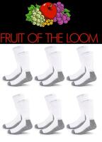 6 New Pairs Size 6-11 Men's FRUIT OF THE LOOM Work Gear Short Boot Crew Socks, Antimicrobial Odor Control, Arch Support With Spandex For Better Fit