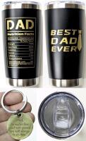 New BEST DAD EVER Father's Day / Dad Appreciation Travel Tumbler & Keychain Gift Set