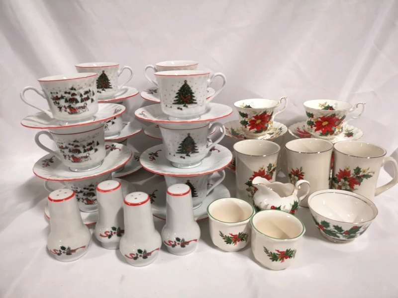 Vintage Christmas Dishes - Royal Albert Tea cups +