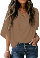 New sz XXL Women's Aoisagula Drape V Casual Top