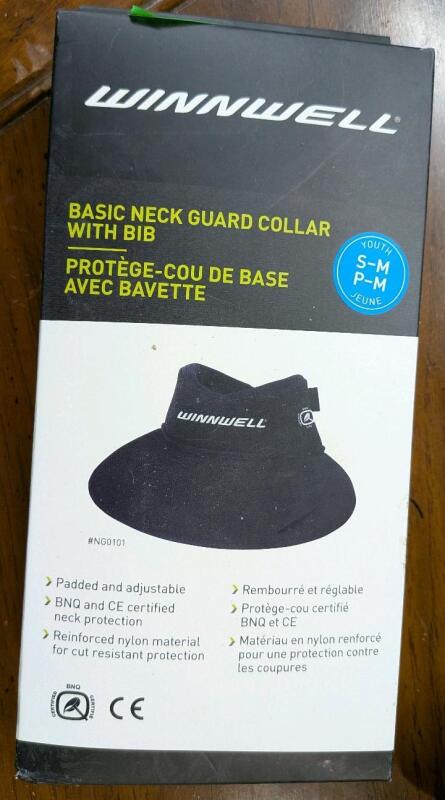 New Size Youth Small Winnwell Basic Neck Guard Collar with Bib