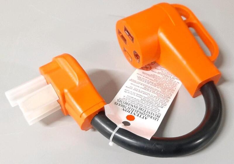 NEMA 10-30P to 14-50R Adapter Cord, 30A 250V 18in Orange, Ufixed, Part# X0043TPXPH