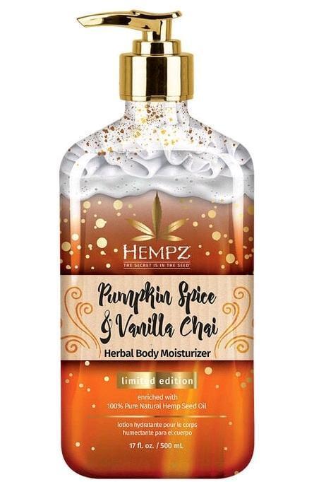 New HEMPZ Limited Edition Pumpkin Spice & Vanilla Chai Herbal Body Moisturizer, 500ml