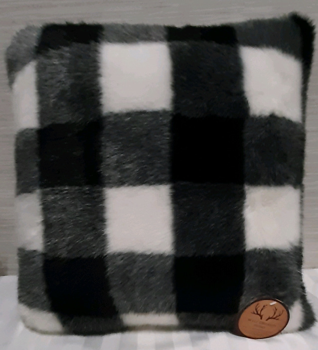 New Black & White Check Pillow