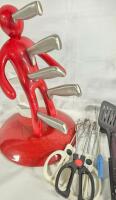 Neat Knife Block Plastic with Knives +