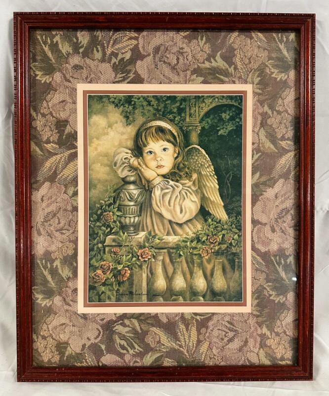 Vintage Angel Girl Framed Print by Donna Richardson, 17.5&rdquo; x 21.5&rdquo;