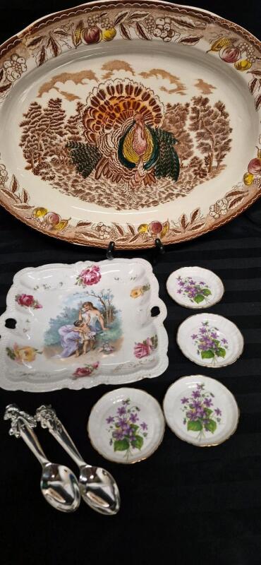 Vintage Serving Dishes & Disney Belle & The Beast Spoons