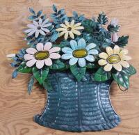 Metal Outdoor Garden Art Fence Decor . Measures 14"&times;14"