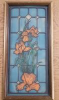Framed Floral Suncatcher . Measures 11.5"&times;23 ⅓"