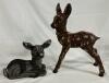 2 Deer/Fawn Bisque Porcelain Statues; Largest Measures 16&rdquo; Tall