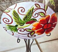 New Garden Oasis Glass Birdbath, 16.4" D &times; 23.2" Tall