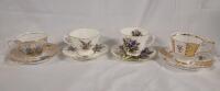 Four (4) Set Cups & Saucers , All Pieces Ring True . Hammersley , Colclough , Duchess & Royal Tuscan