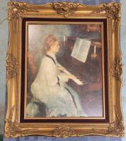 Pierre-Auguste Renoir " Woman at the Piano " Framed Print , Measures 22.5"&times;26.5"