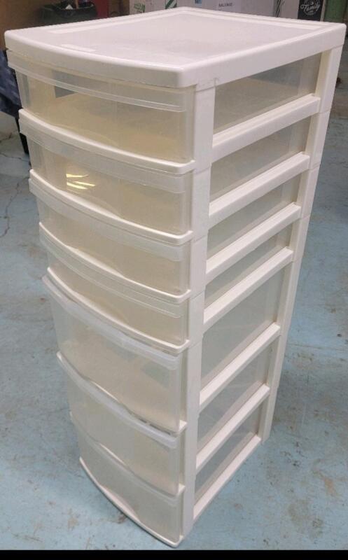 7-Drawer Hobby / Crafts Organizer . Measures 13"&times;40"&times;16.6"