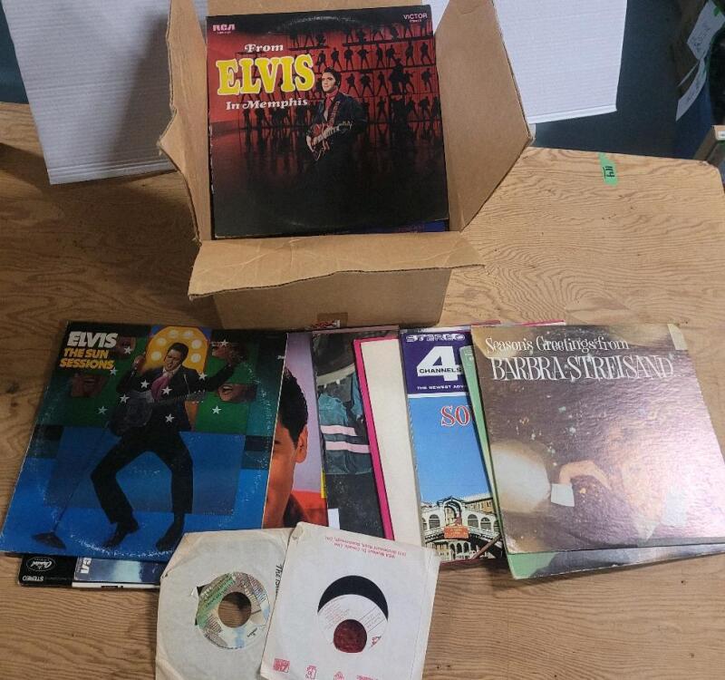 LP Record Album Lot Box . Tango , Big Band , Country , Christmas , Adult Contemporary , Elvis