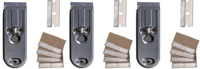 3 New Red Devil Razor Blade Scrapers With 5 Retractable Single Edge Razor Blades #3222