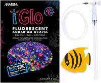 New Marina iGlo Fluorescent Aquarium Gravel - Galaxy - 2 kg & Jeneca Aquarium Gravel Cleaner