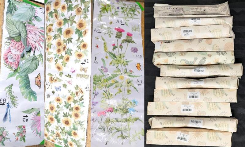 11 New Packs of 2 Amjmagen Floral Wall Sticker Decals, 3 Different Designs