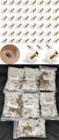7 New Packs of 106 Furniture Chest Drawer Bottom Repair Wedges with Screws, Uonekamo Plastic Mending Wedges, 90 Degree Drawer Plastic Angle Code Bracket Fastener, Fixing Sagging Drawer Bottoms