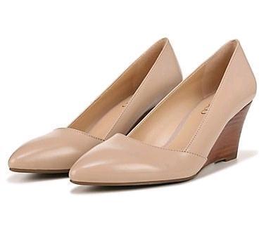 New Size 8.5 M Women's FRANCO SARTO Frankie Balette E3758L2254 Pointed Toe Wedge Pump Ballet Beige