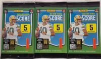 2025 Panini Score Football 3 Retail Packs, 5 Cards Each, Jordan Love Cover, Orange Parallels, NFL Licensed