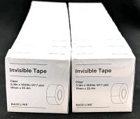 Two (2) Packs New Baseline Invisible Tape Rolls , &frac34;"&times;1000"