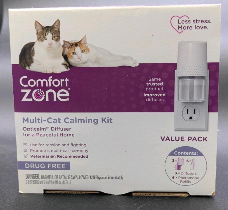 New Comfort Zone Multi-Cat Opticalm Diffuser Calming Kit, 3× Diffusers ...