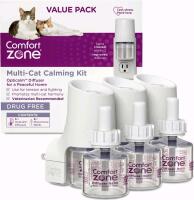 New Comfort Zone Multi-Cat Opticalm Diffuser Calming Kit, 3&times; Diffusers + 6&times; Pheromone Refills