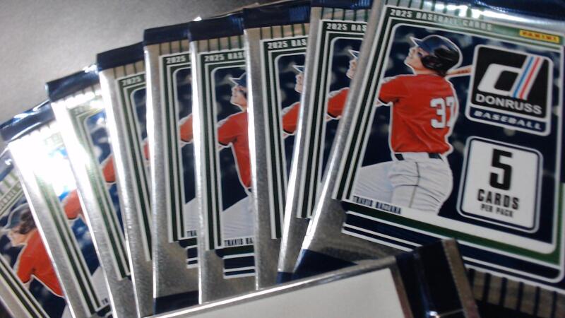 5 new 2025 Donruss Baseball 10 Retail Packs, 5 Cards Each, Factory Sealed, Panini, UPC 74613418180