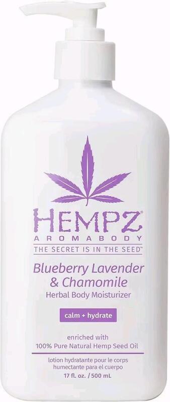 New HEMPZ Aromabody Blueberry Lavender Chamomile Herbal Body Moisturizer, Calm + Hydrate