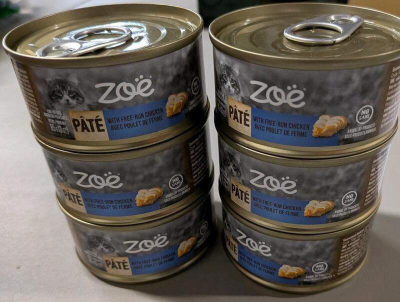 [BB: 11Mar2025] 6 New Cans of Zo&euml; Pate Cat Food. 83g