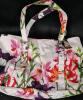 Rafy Floral Canvas Tote Bag & White Faux Leather Crossbody Purse Set, Floral Print, Adjustable Straps - 3