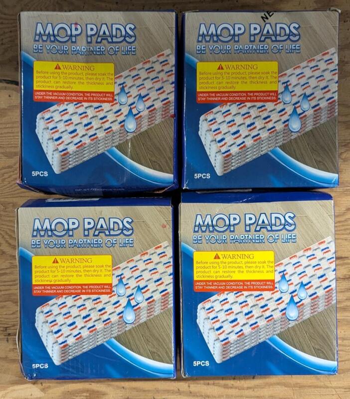 4 Boxes Mop Pads - 5pcs Per Box - Compatible With Swiffer PowerMop - Microfiber