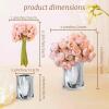 New Esdallina 10pcs Artificial Mini Pink Cabbage Roses with Vase - 2