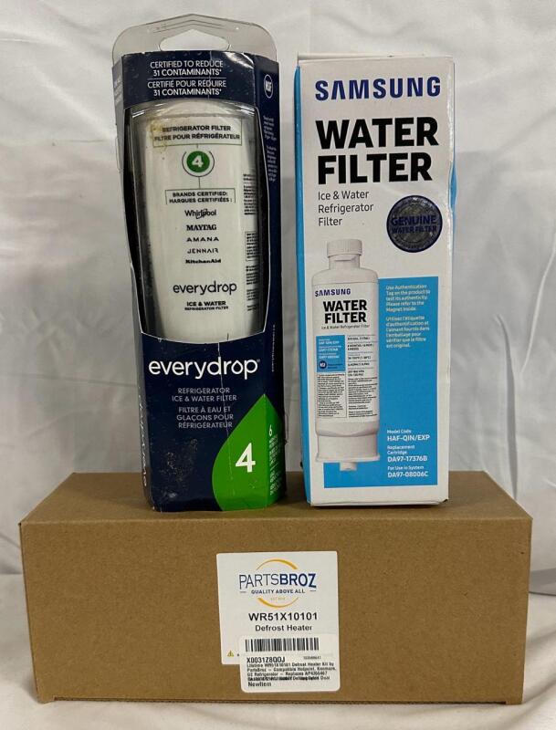 3 Refrigerator Supplies, Includes 2 Water Filters and Defrost Heater Kit