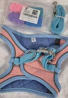 New sz Large Pet Harness with Leash & 4 New Pet Finger Dental Toothbrushes