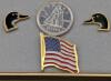 Vintage Straight Razor With Tortoiseshell & Wood Handle + Pair of Ducks Unlimited-Style Earrings + US Flag Pin - 2