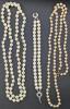 Vintage Faux Pearl Necklaces + Bracelet Up To 46" Long, Some Missing Stones, One Pearl Necklace Broken At Clasp - 4
