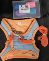 New sz Large Pet Harness with Leash & 4 New Pet Finger Dental Toothbrushes