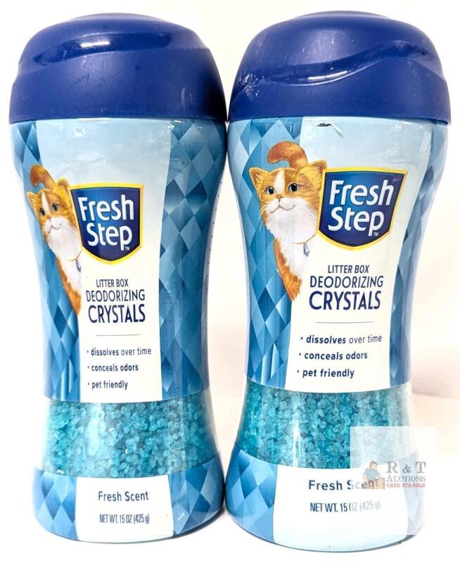 2 New Fresh Step Litterbox Deodorizing Crystals : Fresh Scent