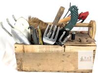 Vintage Rustic Toolbox Full if Assorted Gardening & Other Tools