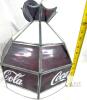 Vintage Stained Glass COCA-COLA Ceiling Lamp, Untested, Cracked Panel on 1 - 4