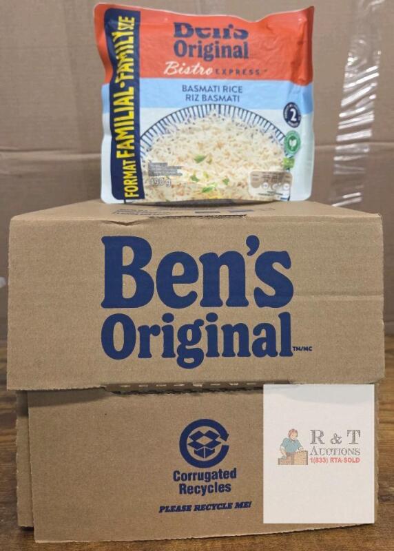 {BB 07 MA 2025} 6 Ben's Original Bistro Express Basmati Rice, 6 x 490g Family Size Pouches,