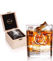 New Lighten Life Vintage 1974 Aged To Perfection Whiskey Glass in Gift Box, 52nd Birthday Gift For Folks Born in 1974