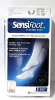 New SensiFoot Diabetic Sock: Knee Style, Black (Size: Large)