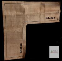 Interesting New "Kitchen" Wood-Print Non-Slip L-Shaped Rug / Floor Protector, 17.25" &times; 45.5" &times; 46.75"